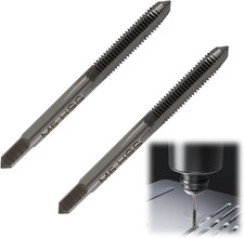 2 PCS M5 X 0.8Mm H2 High Speed Steel Metric Machine Taps, 3 Straight Flutes Tapp