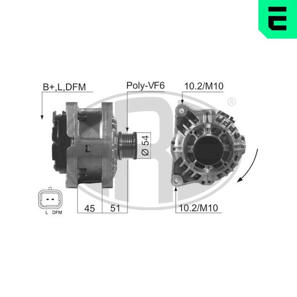 Era Lichtmaschine Generator Lima 210507A FüR CitroËN Peugeot 14V Fiat Ducato Bus-image