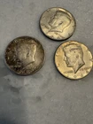 3 - Pre 1964  Kennedy Silver Half Dollars - 90% Silver Equals 1oz Of Silver!