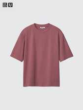 Uniqlo U AIRism Cotton Oversized T-Shirt Red Medium