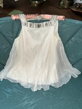 Elie Tahari Sleeveless Blouse Silk Beaded Straps XS Extra Small Ivory