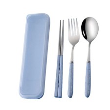 Travel Utensils with Case, Stainless Steel Portable Cutlery Set Fork and Spoon 