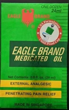 12 PACKS - Eagle Brand Medicated Oil 24 ml (0.8 Fl Oz) Dau Gio Xanh EXP 08/2027