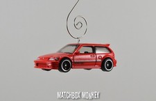 Custom Hatchback Honda Civic EF Christmas Ornament 1/64th Scale Adorno Racing