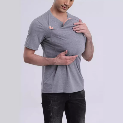 High-Quality Cotton Kangaroo Pocket T-Shirt Baby Carrier Father Safety Feeding C - Picture 16 of 16