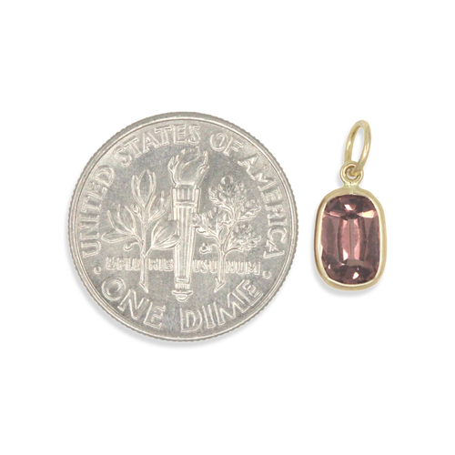 Rosa Spinell Charm 7x5 mm Antik Kissen Handgefertigt In 14k Gelbgold 1,12 ctw - Bild 2 von 5