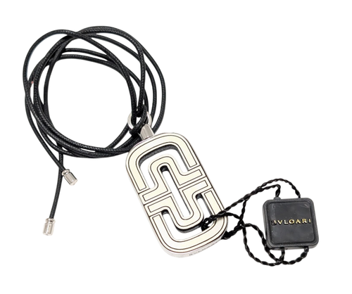 Original BVLGARI Halskette Choker Parentesi 33719 Silber SV925 Anhänger Unisex