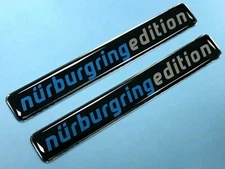 2 x Nurburgring Edition Blue Stickers 91mm HIGH GLOSS DOMED GEL - JakeDesigns 