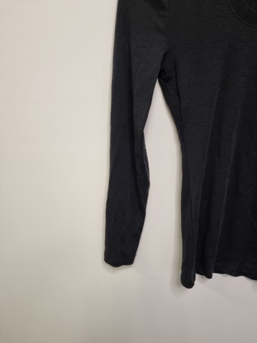 100% pure wool sweater size small scoop neck jumper black pullover undershirt - Picture 5 of 7