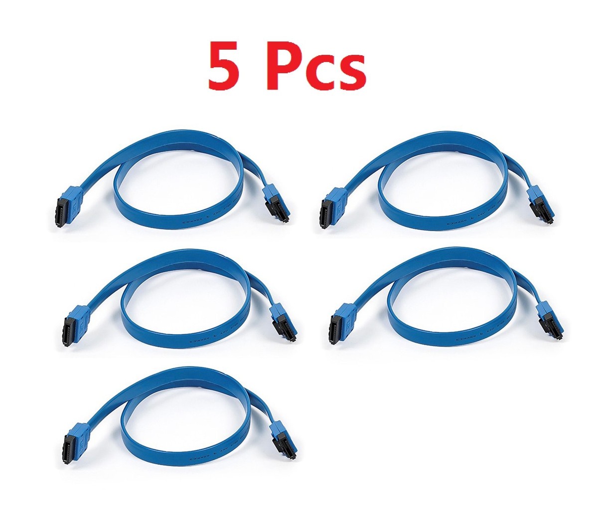 V6archive様3 5-PCS, 18-Inch SATA III 6.0 Gbps Cable with Locking Latch - Blue