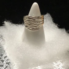 HG ISRAEL Hagit Gorali 925 STERLING SILVER CLUSTER BAND Size 8.5 EUC