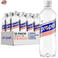  12 Pack Propel Peach Electrolytes  Vitamins Sport Water, No Sugar, 16.9 Fl Oz