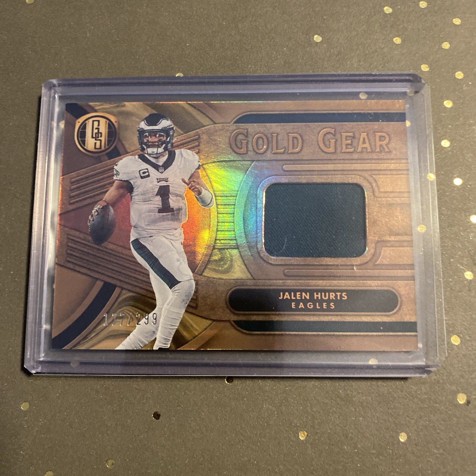 2024 Panini Gold Standard - Gold Gear #GG-JHS Jalen Hurts /299 (MEM)