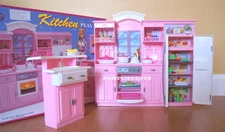 NEW FANCY LIFE DOLLHOUSE FURNITURE Kitchen Hutch+Refrigerator PLAYSET (24016)