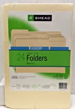 SMEAD 1/3 Cut Tabs Legal Sized Manilla Folders, Pack Of 24, Free Shipping!