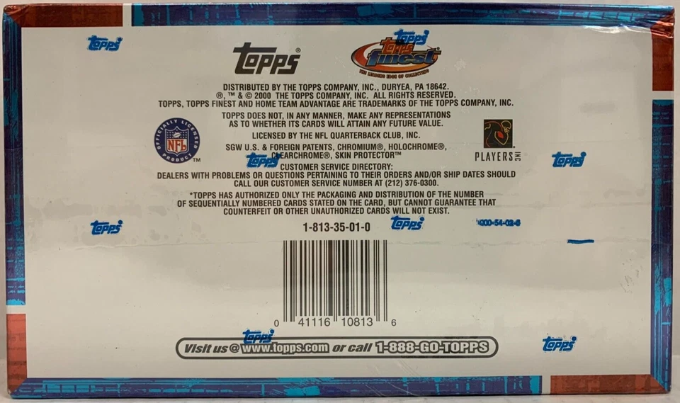 2000 TOPPS FINEST NFL FOOTBALL JUMBO BOX 12 PACKS BRIAN URLACHER RC NEW SEALED - Image 2 of 2