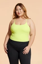 NWT Blogilates sz XL Limeade Strappy Tank Top Active Bra Shelf Sport Gym ee19