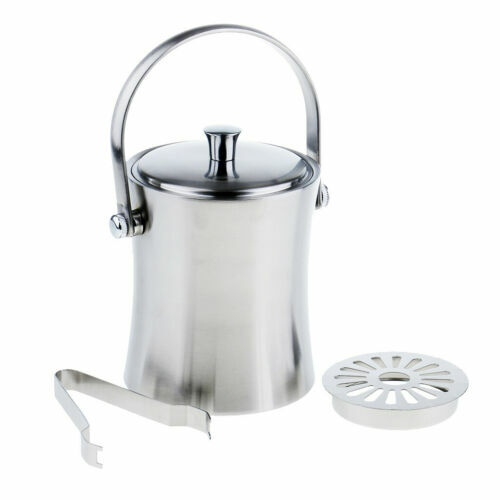 Secchio di Ghiaccio Secchio di ghiaccio a doppio strato con coperchio birra fredda for bere, contenitore di cubetti di ghiaccio in acciaio inox adatto for gli amici raccolta di famiglia Family 3L