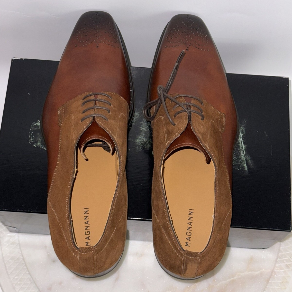 MAGNANNI Samson Leather Suede Oxford Brown Dress Shoes NEW Men\'s US 13 EU 46 MAGNANNI Samson Leather Suede Oxford Brown Dress Shoes NEW  main image 3