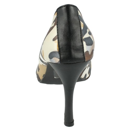 Zapatos de tacón Spot On Peep Toe para dama F1R380 - Imagen 5 de 11