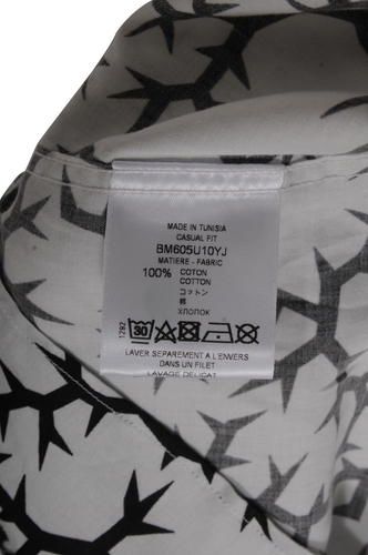 Givenchy Button Down Shirt Sz 41/ 16 White Black Thorn Print Cotton Long Sleeve - 第 6/8 張圖片