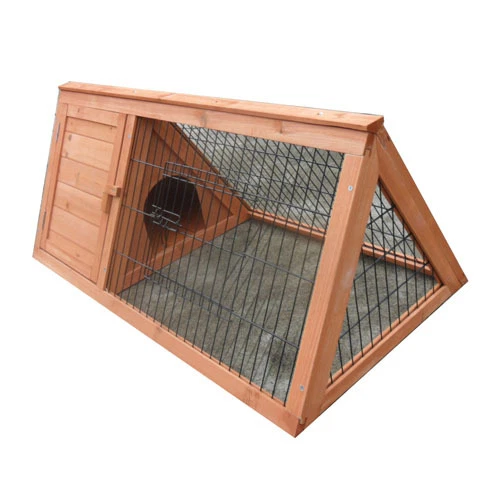 New Wooden Triangle Rabbit Hutch Chicken Coop Guinea Pig Cage Ferret House P032 - Picture 3 of 9