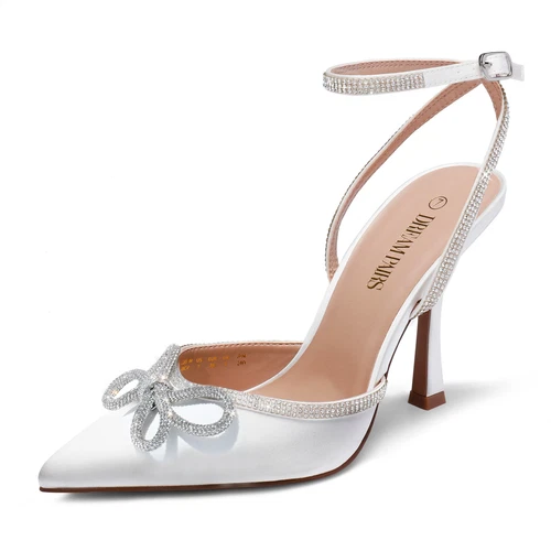 Traumpaar Damen Hochzeitspumps Stilettos hoher Absatz spitze Zehenpartie Pumps Schuhe - Bild 23 von 25