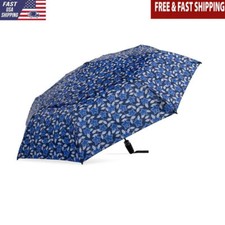 Auto Open Close 47" Floral Print Umbrella Canopy Arc W/RPET Fabric Spiral Handle