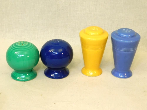 Fiestaware Harlequin Homer Laughlin Fiesta & Ball 4 Salt & Pepper Shakers Lot