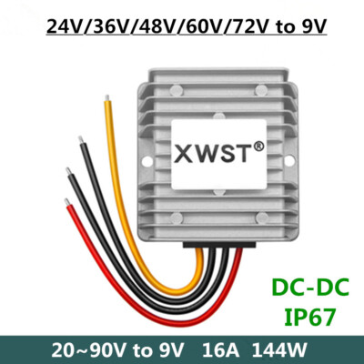 20~90V to 9V power converter DC-DC 24V/36V/48V/60V/72V to 9V 16A 144W