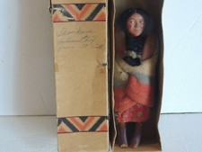 Skookum Character doll 8.5  Native American Indian w/Box  sticker Bully Good