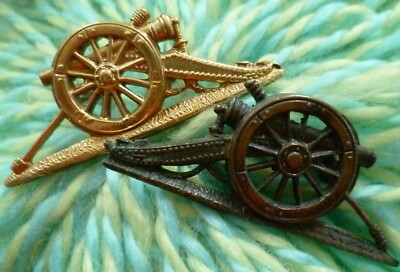 Royal Artillery Regiment Sergeants' NCO Arm Badge Brass 2 Lugs ANTIQUE Org- PAIR