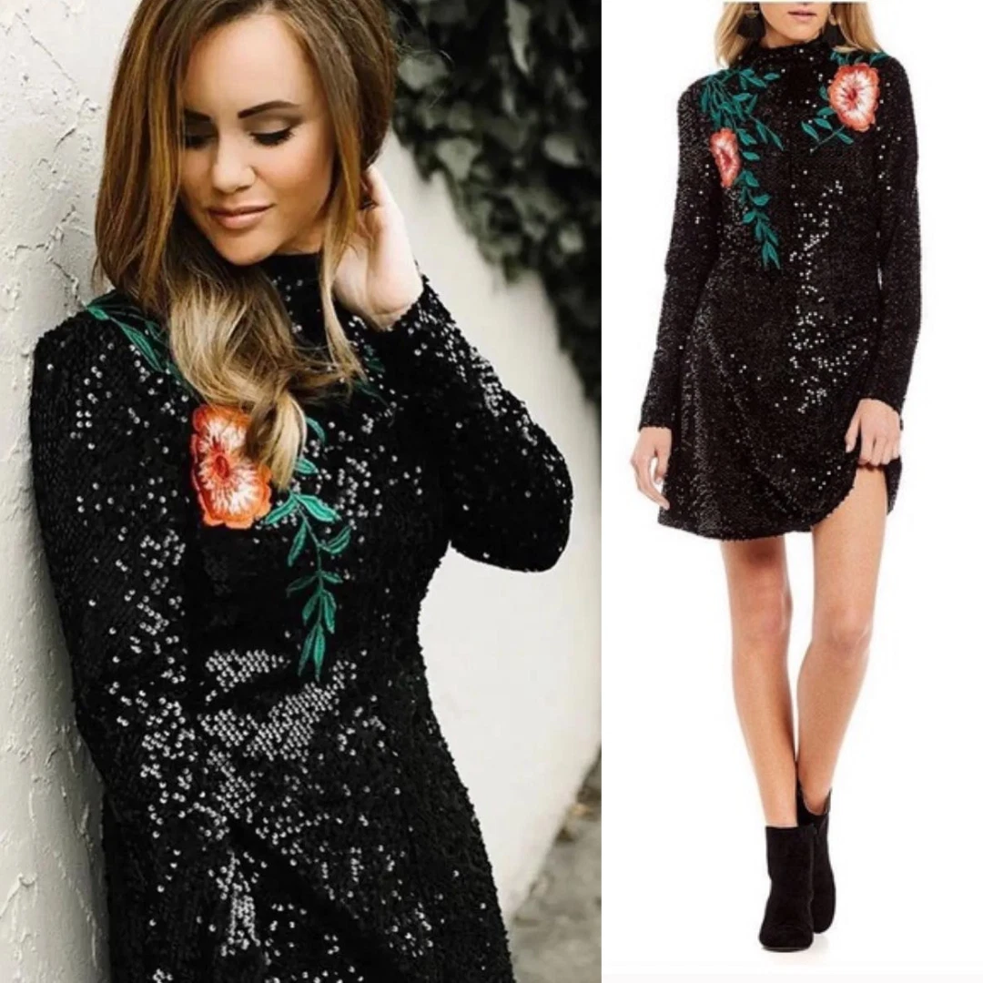 Gianni bini black sequin dress sales