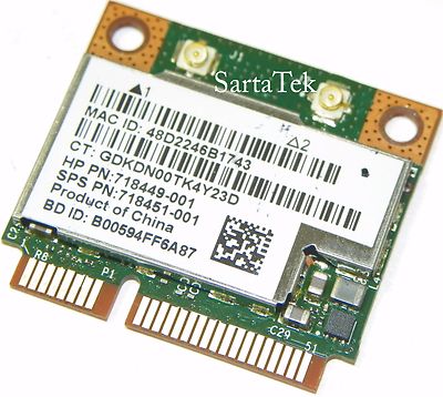 New HP 718451-001 Broadcom BCM943228HMB 802.11a/b/g/n WLAN + BT PCI-E Half