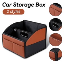 Scatola Portaoggetti Auto PU Porta Telefono Lattina Baule Accessori Organizzatore con Tasca Auto ​