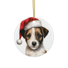 Russell Terrier Puppy - Ceramic Christmas Ornament - Printed in USA