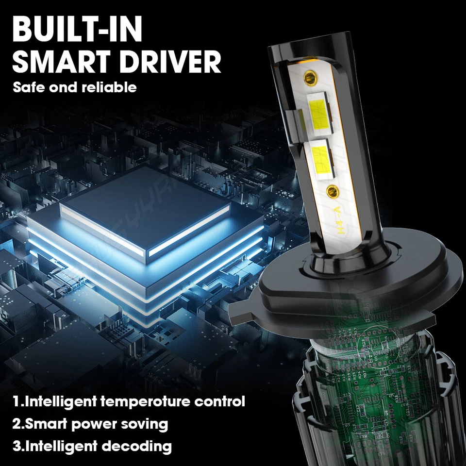 Para Yamaha Grizzly 300 550 700 2007-2018 70W LED Faro Bombilla Blanco Actualización 2x Foto 4 de 4