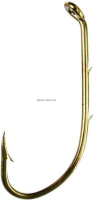 eagle claw no 4 bronze horizontal fish hooks 141 Eagle Claw Baitholder Hook #4 Curved/Forged Down Eye Bronze 50/Pk 181FH-4