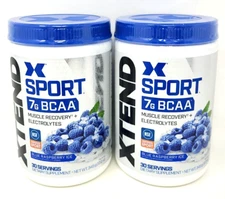 2X Xtend Sport 7g BCAA Powder, Blue Raspberry Ice, 30 Servings EXP 02/2026