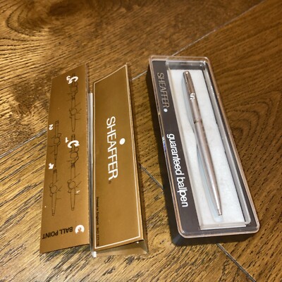 Boxed Vintage Sheaffer Brushed Silver Kugelschreiber 1993 sehr guter Zustand mit Garantie