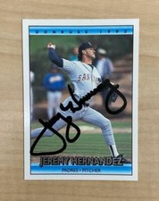 JEREMY HERNANDEZ SAN DIEGO PADRES SIGNED 1992 DONRUSS CARD #756 W/COA