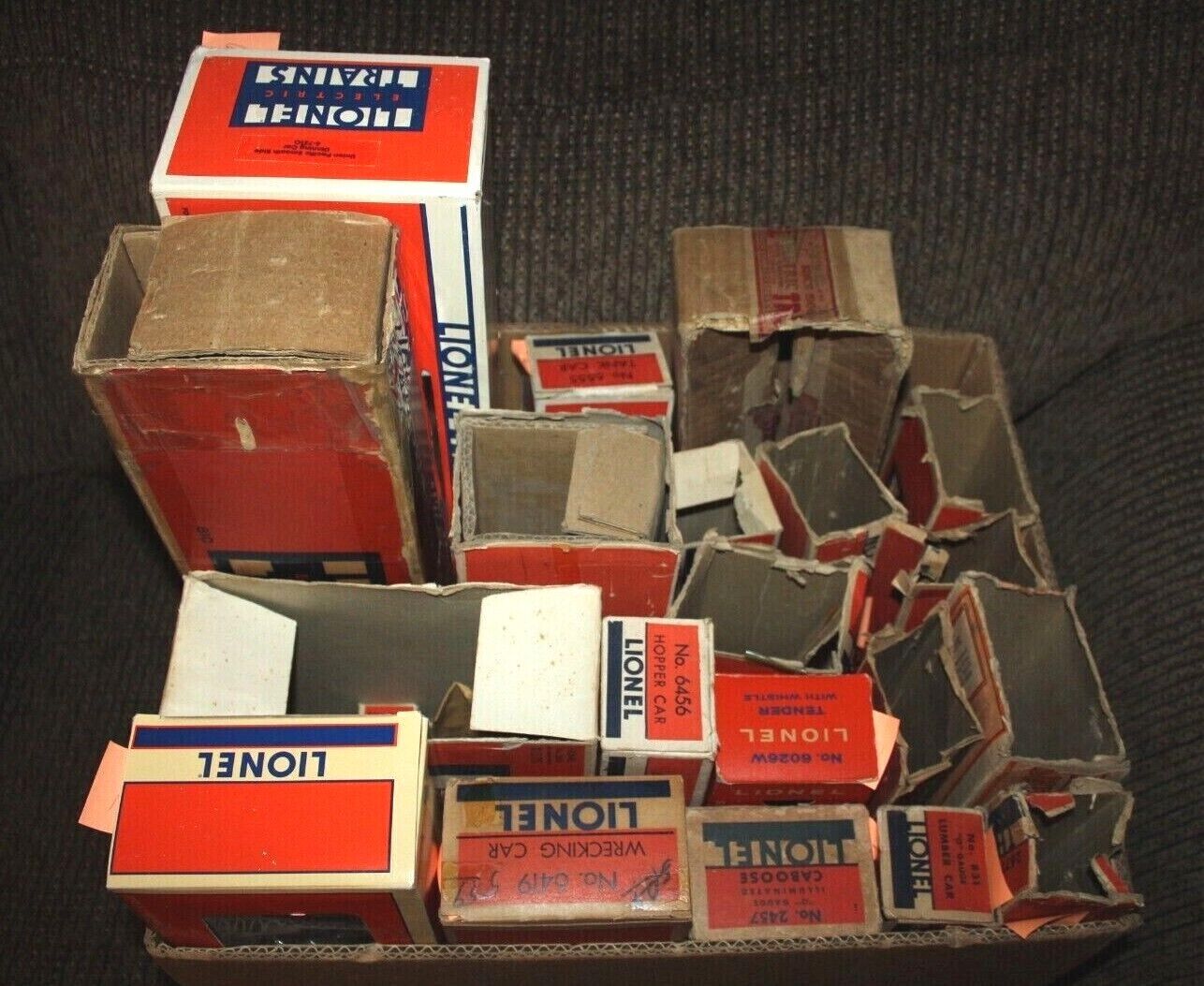 LIONEL Electric Trains Empty Boxes - Mail Boxes - Transforners - Instructions