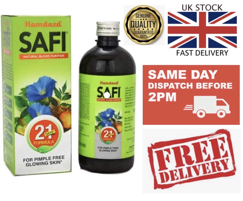 🇬🇧500ml Hamdard Safi Natural Blood Purifier for Pimple Free Clear Glowing Skin