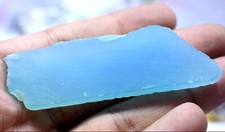 Untreated 89.35 Ct Natural Chalcedony Deep - Blue Translucent Superb Rough Slab