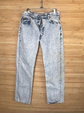Vintage 90's Levi  s 501 Acid Wash Jeans USA button fly tag 33 x 30 act 30 x 29.5