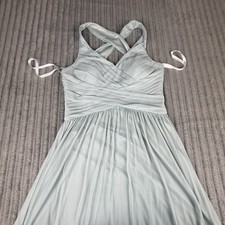 Davids Bridal Celebrate Db Studio Mesh Long Dress 10 Dusty Sage Crisscross Back