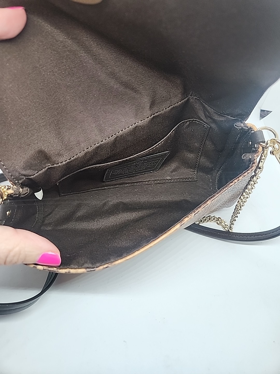 COACH Snake Embossed Leather Mini Ruby Turnlock C… - image 10