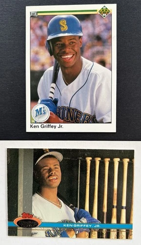 Ken Griffey Jr. - 2 Card Lot - Upper Deck #156 & Topps Stadium Club HOF #270