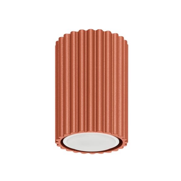 Plafonnier aluminium ocre rouge GU10 Karbon 10 pour spot orientable
