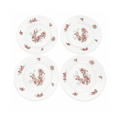 Arcopal France Dinner Plates Women 10.25in White Pink Apple Blossom Floral Set 4